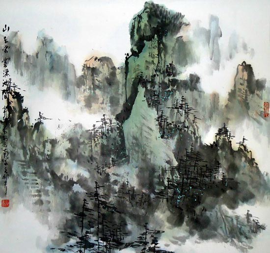 著名画家刘国良山水画3 著名画家刘国良山水画3